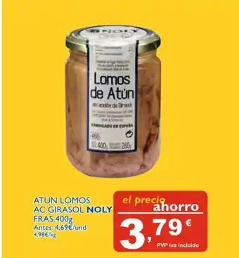 Supermercados La Despensa Noly Atun Lomos Ac. Girasol Fras. 400g oferta