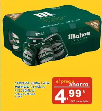 Supermercados La Despensa Mahou Cerveza Rubia Lata Clásica 330ml oferta