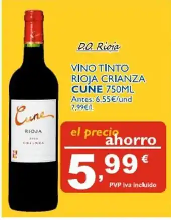 Supermercados La Despensa Cune Vino Tinto Rioja Crianza 750ml oferta