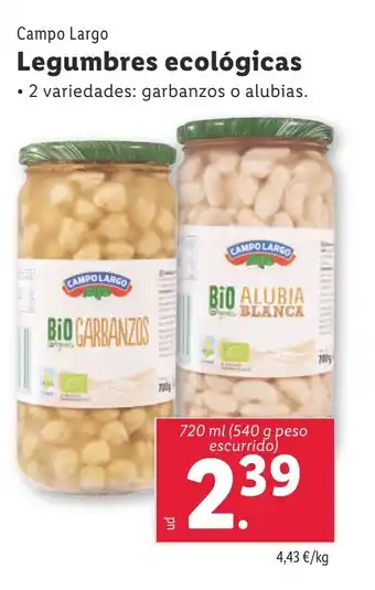 Lidl CAMPO LARGO Legumbres ecológicas oferta