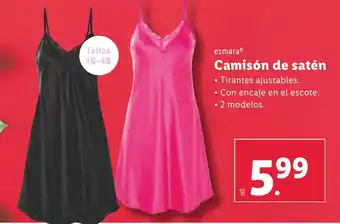 Lidl ESMARA Camisón de satén oferta