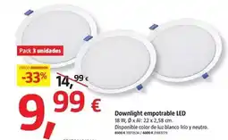 Bauhaus Downlight empotrable led oferta