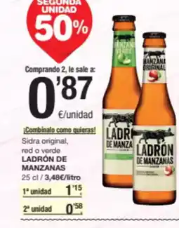 SPAR Fragadis LADRÓN DE MANZANAS Sidra original, red o verde oferta