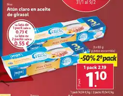 Lidl NIXE Atún claro en aceite de girasol oferta