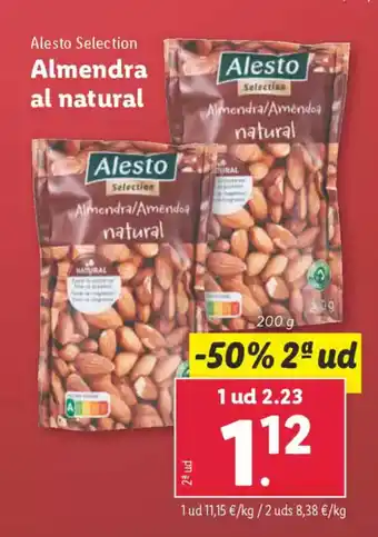 Lidl ALESTO SELECTION Almendra al natural oferta