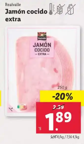 Lidl REALVALLE Jamón cocido extra oferta