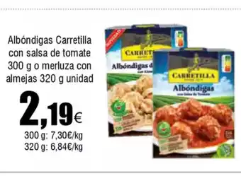 FROIZ Albóndigas Carretilla con salsa de tomate o merluza con almejas oferta