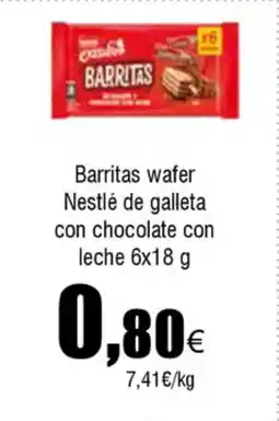 FROIZ Barritas wafer Nestlé de galleta con chocolate con oferta