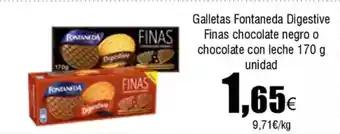 FROIZ Galletas Fontaneda Digestive Finas chocolate negro o chocolate con leche oferta