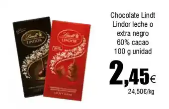 FROIZ Chocolate Lindt Lindor leche o extra negro 60% cacao oferta