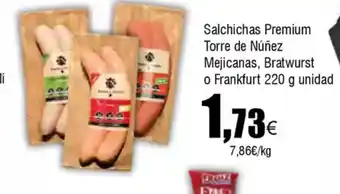 FROIZ Salchichas Premium Torre de Núñez Mejicanas, Bratwurst o Frankfurt oferta