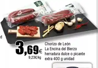 FROIZ Chorizo de León La Encina del Bierzo herradura dulce o picante 9,23€/kg extra oferta