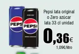 FROIZ PEPSI lata original o Zero azúcar lata oferta