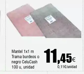 FROIZ Mantel 1x1 m Trama burdeos o negro CeluCash oferta