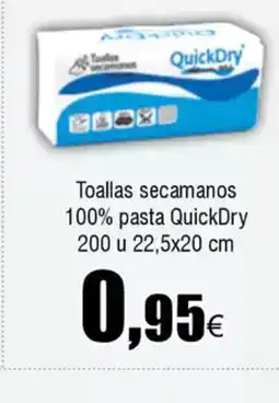 FROIZ QUICKYDRY Toallas secamanos 100% pasta oferta