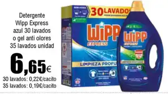 FROIZ Detergente Wipp Express azul 30 lavados o gel anti olores 35 lavados oferta