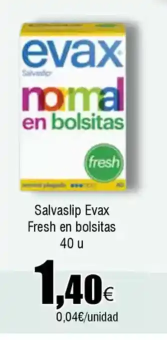 FROIZ Salvaslip Evax Fresh en bolsitas 40 u oferta