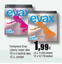 FROIZ Compresa Evax Liberty super alas 10 u o normal alas oferta