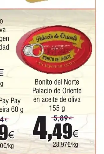 FROIZ Bonito del Norte Palacio de Oriente en aceite de oliva oferta