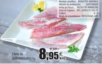 FROIZ Filete de gallineta/cabra oferta