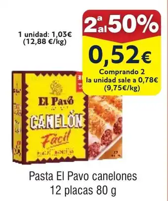 FROIZ Pasta El Pavo canelones 12 placas oferta