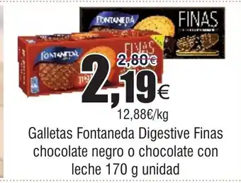 FROIZ Galletas Fontaneda Digestive Finas chocolate negro o chocolate con leche oferta