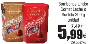 FROIZ Bombones Lindor Cornet Leche o Surtido oferta