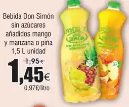 FROIZ Bebida Don Simón sin azúcares añadidos mango y manzana o piña oferta