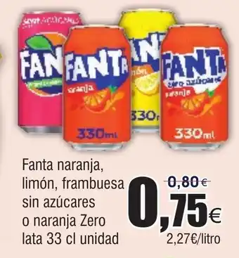 FROIZ FANTA naranja, limón, frambuesa sin azúcares o naranja Zero oferta