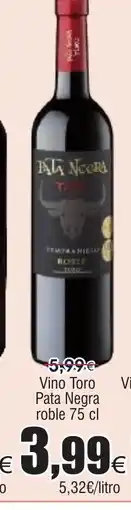 FROIZ Vino Toro Pata Negra roble oferta