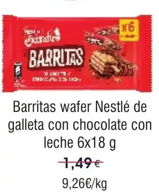 FROIZ NESTLE Barritas wafer de galleta con chocolate con leche oferta