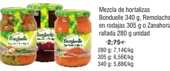 FROIZ BONDUELLE Mezcla de hortalizas 340 g, Remolacha en rodajas 305 g o Zanahoria oferta