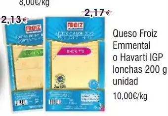 FROIZ FROIZ Queso Emmental o Havarti IGP lonchas oferta