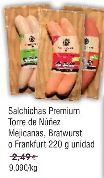 FROIZ Salchichas Premium Torre de Núñez Mejicanas, Bratwurst o Frankfurt oferta