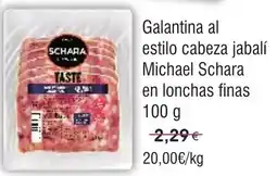 FROIZ SCHARA Galantina al estilo cabeza jabalí Michael en lonchas finas oferta