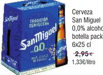 FROIZ SAN MIGUEL Cerveza 0,0% alcohol botella oferta