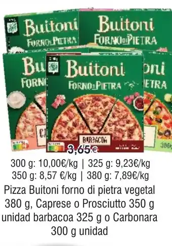 FROIZ BUITONI Pizza forno di pietra vegetal Caprese o Prosciutto barbacoao Carbonara oferta