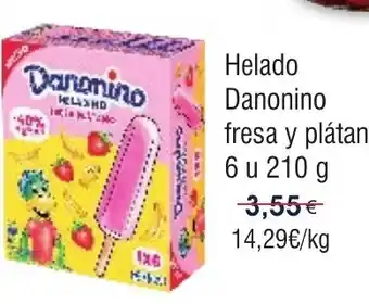 FROIZ DANONINO Helado fresa y plátano 6 u oferta