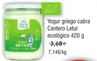 FROIZ Yogur griego cabra Cantero Letur ecológico oferta