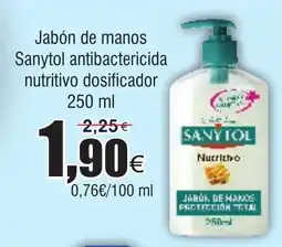 FROIZ SANYTOL Jabón de manos antibactericida nutritivo dosificador oferta