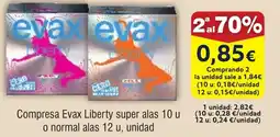 FROIZ EVAX Compresa Liberty super alas 10 u o normal alas 12 u oferta