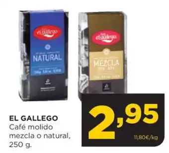 Alimerka EL GALLEGO Café molido mezcla o natural, oferta