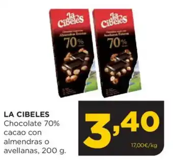 Alimerka LA CIBELES Chocolate 70% cacao con almendras o avellanas oferta