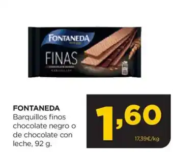 Alimerka FONTANEDA Barquillos finos chocolate negro o de chocolate con leche oferta