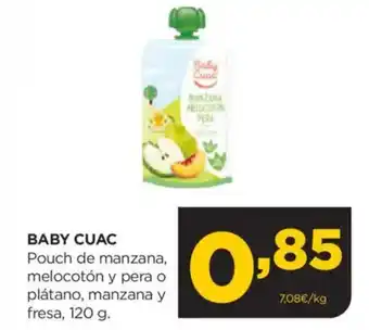 Alimerka BABY CUAC Pouch de manzana, melocotón y pera o plátano, manzana y fresa oferta