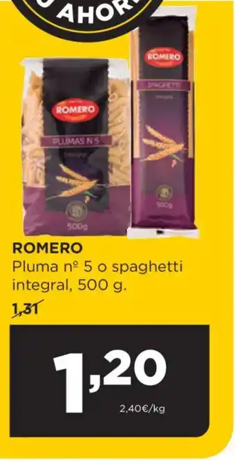 Alimerka ROMERO Pluma nº 5 o spaghetti integral oferta