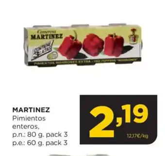 Alimerka MARTINEZ Pimientos enteros, oferta