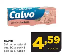 Alimerka CALVO Salmón al natural, p.n oferta