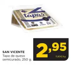 Alimerka SAN VICENTE Tapa de queso semicurado oferta