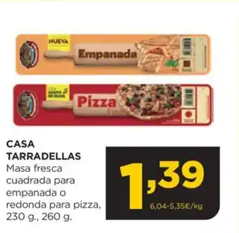 Alimerka CASA TARRADELLAS Masa fresca cuadrada para empanada o redonda para pizza oferta